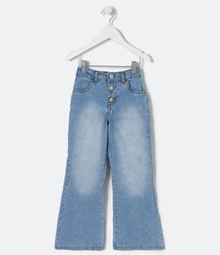 Pantalón Flare Infantil con Bolsillos y Botones Delanteros - Talle 5 a 14 años