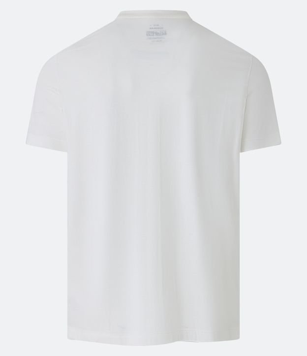 Remera Regular en Media Malla con Estampado Flor y Lettering Blanco 6