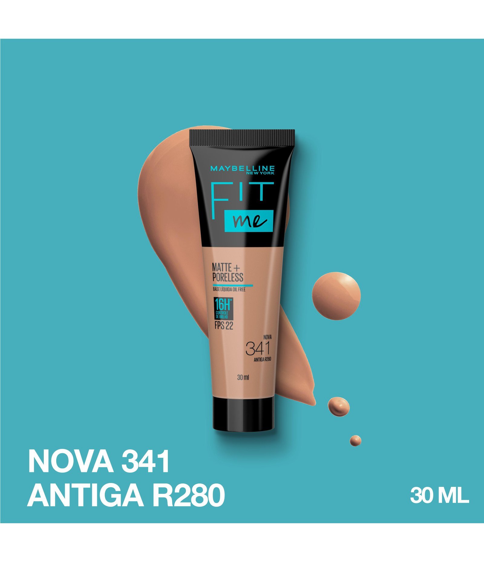 Base Líquida Maybelline NY Fit Me Matte FPS Maybelline 341 2