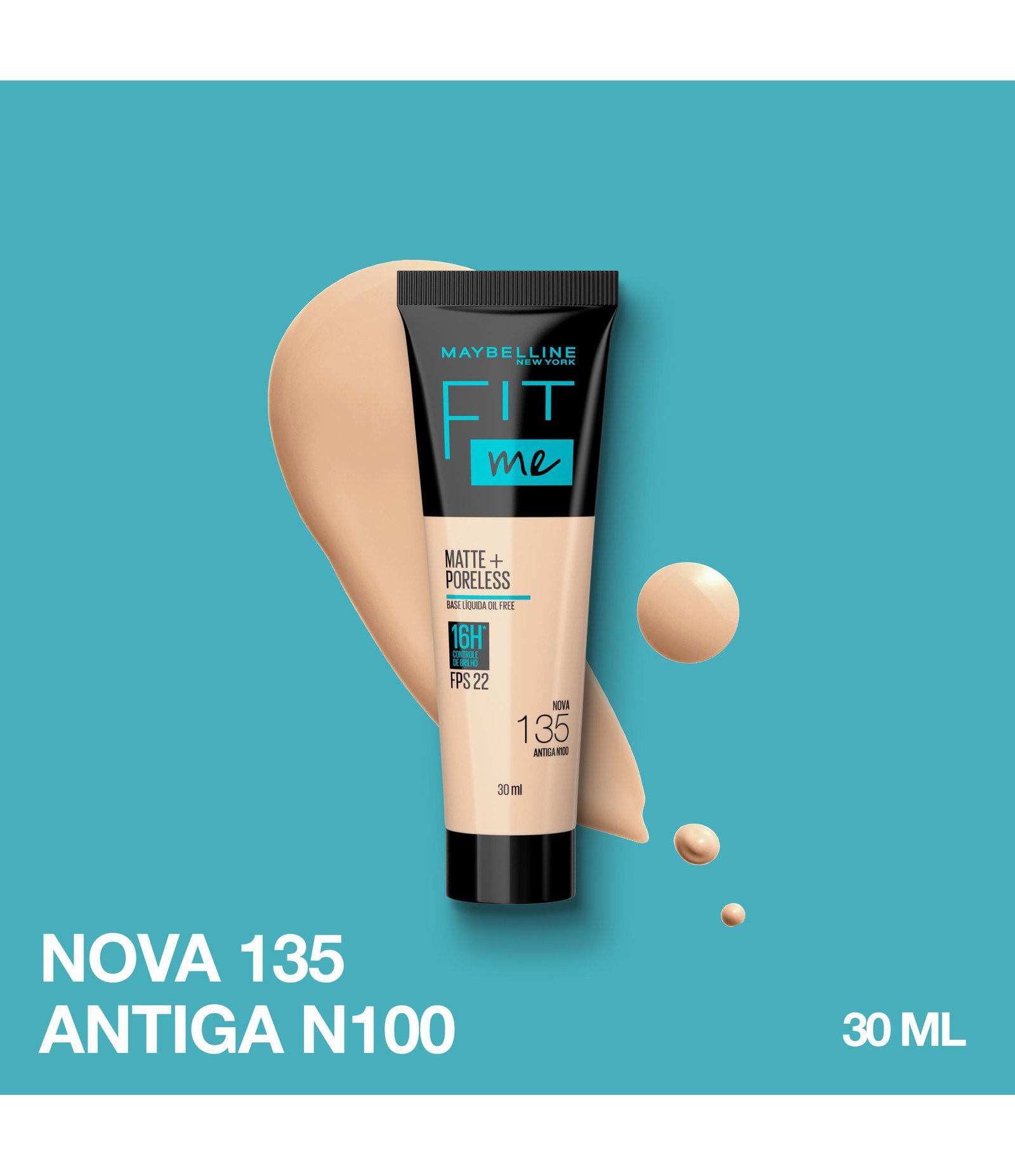 Base Líquida Maybelline NY Fit Me Matte FPS Maybelline 135 2