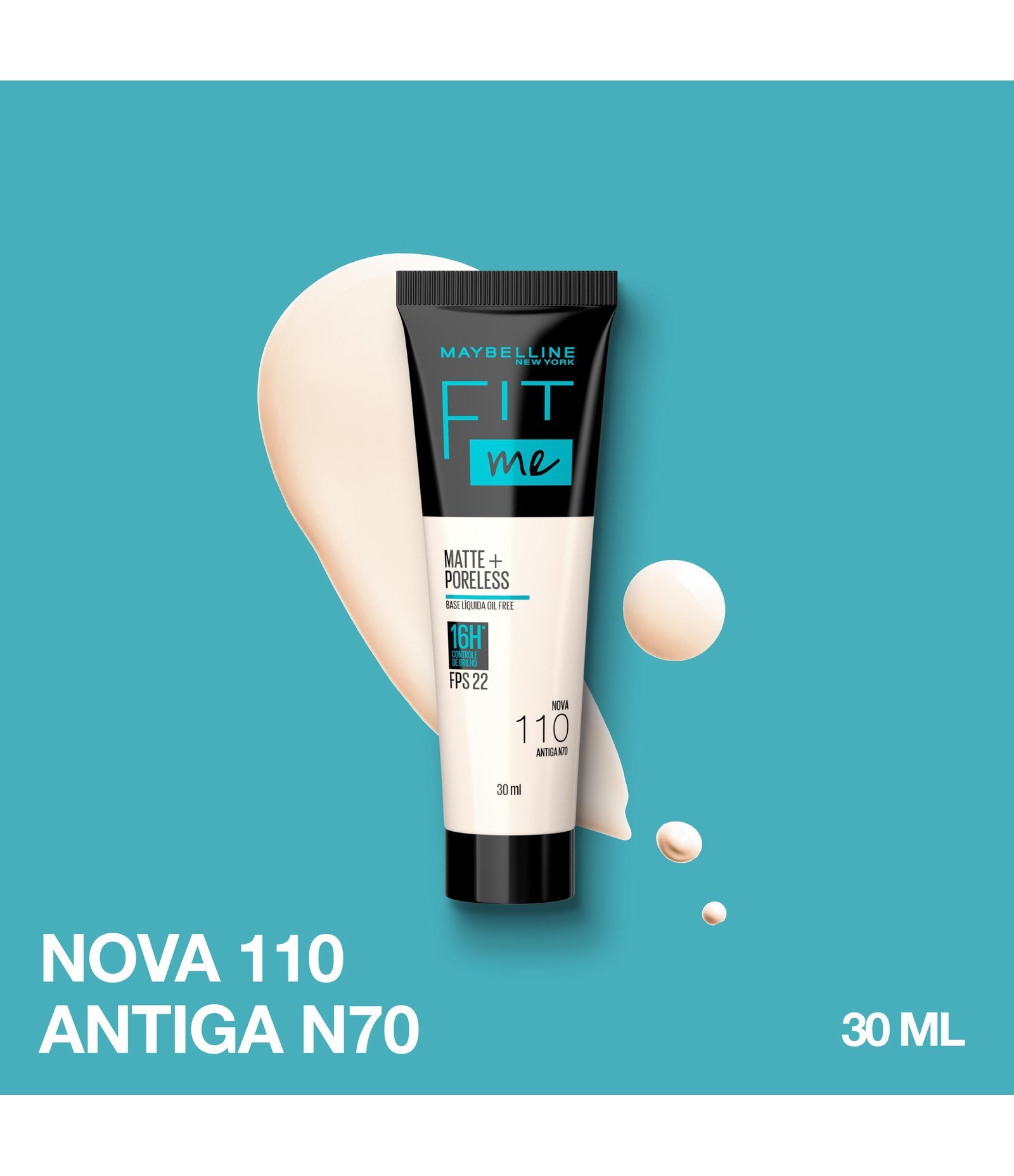 Base Líquida Maybelline NY Fit Me Matte FPS Maybelline 110 2