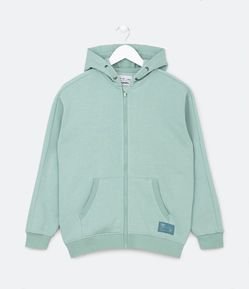 Jaqueta Infantil em Moletom com Recorte na Manga e Bolso Canguru - Tam 5 a 14 Anos