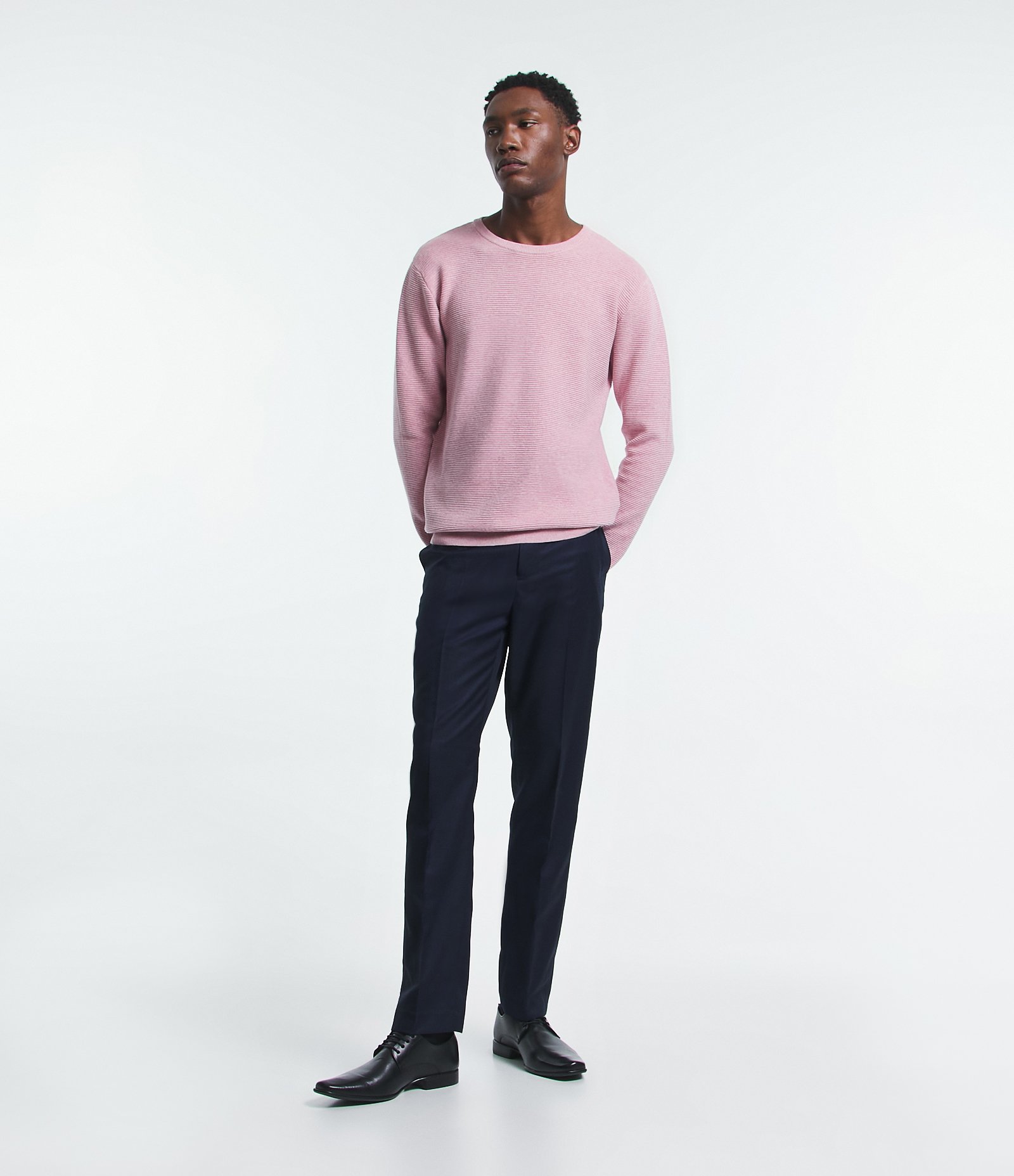 Suéter Comfort em Tricô com Texturizado Rosa 2