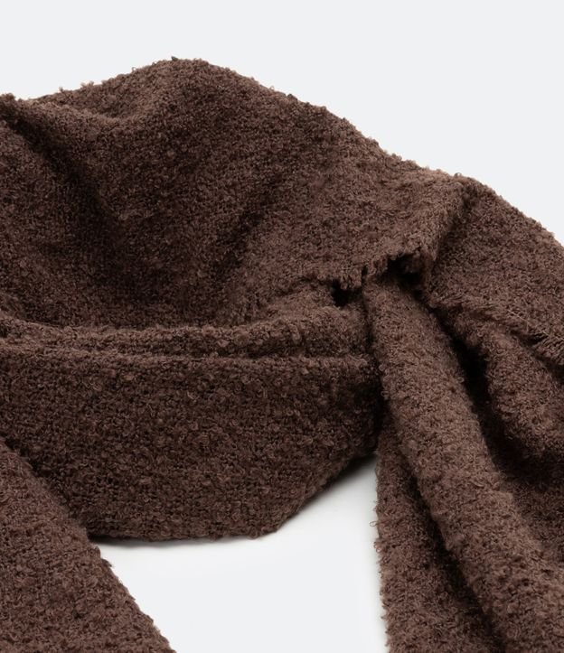 Bufanda Manta Boucle con Flecos Marrón 3