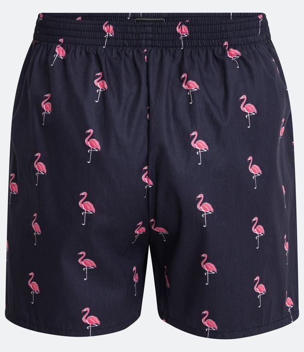 Cueca Samba Canção em Algodão com Estampa de Flamingo Azul 6