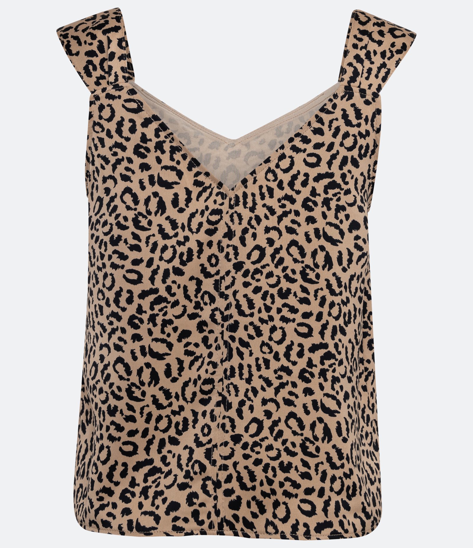 Blusa de Alça com Estampa Animal Print Onça Bege/Preto 6