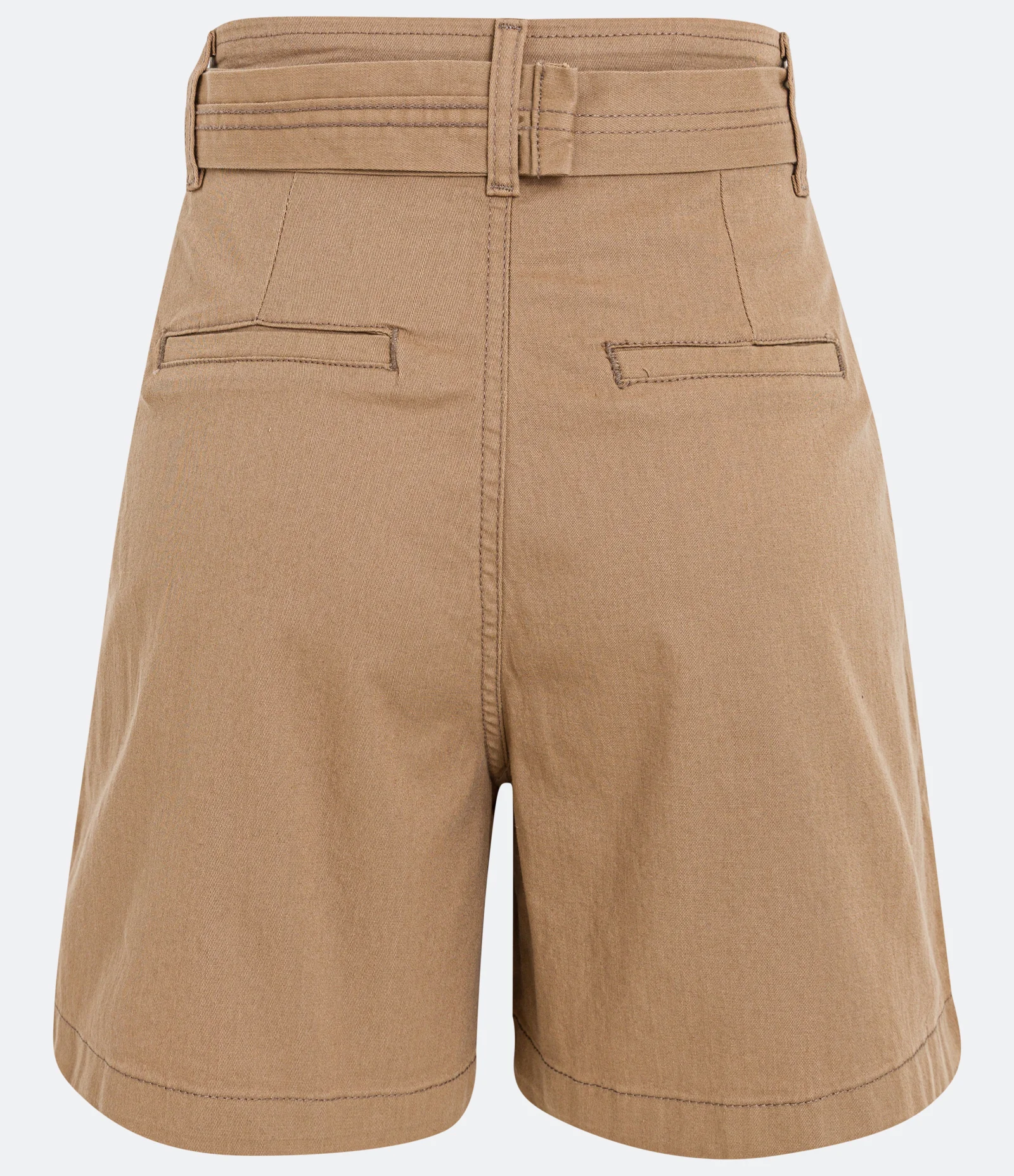 Short Reto em Sarja com Cinto Bege 2