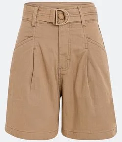 Short Reto em Sarja com Cinto