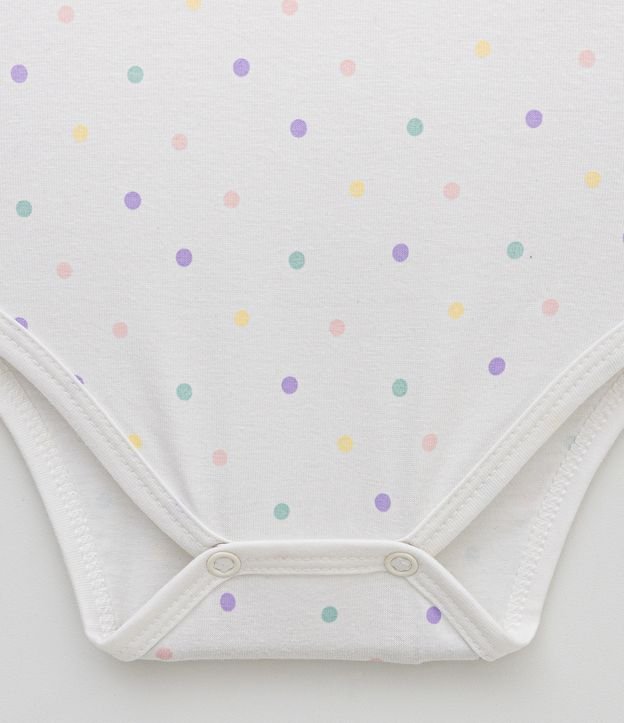 Body Infantil Estampado de Lunares y Lettering Meaw - Talle 0 a 18 meses Blanco 4