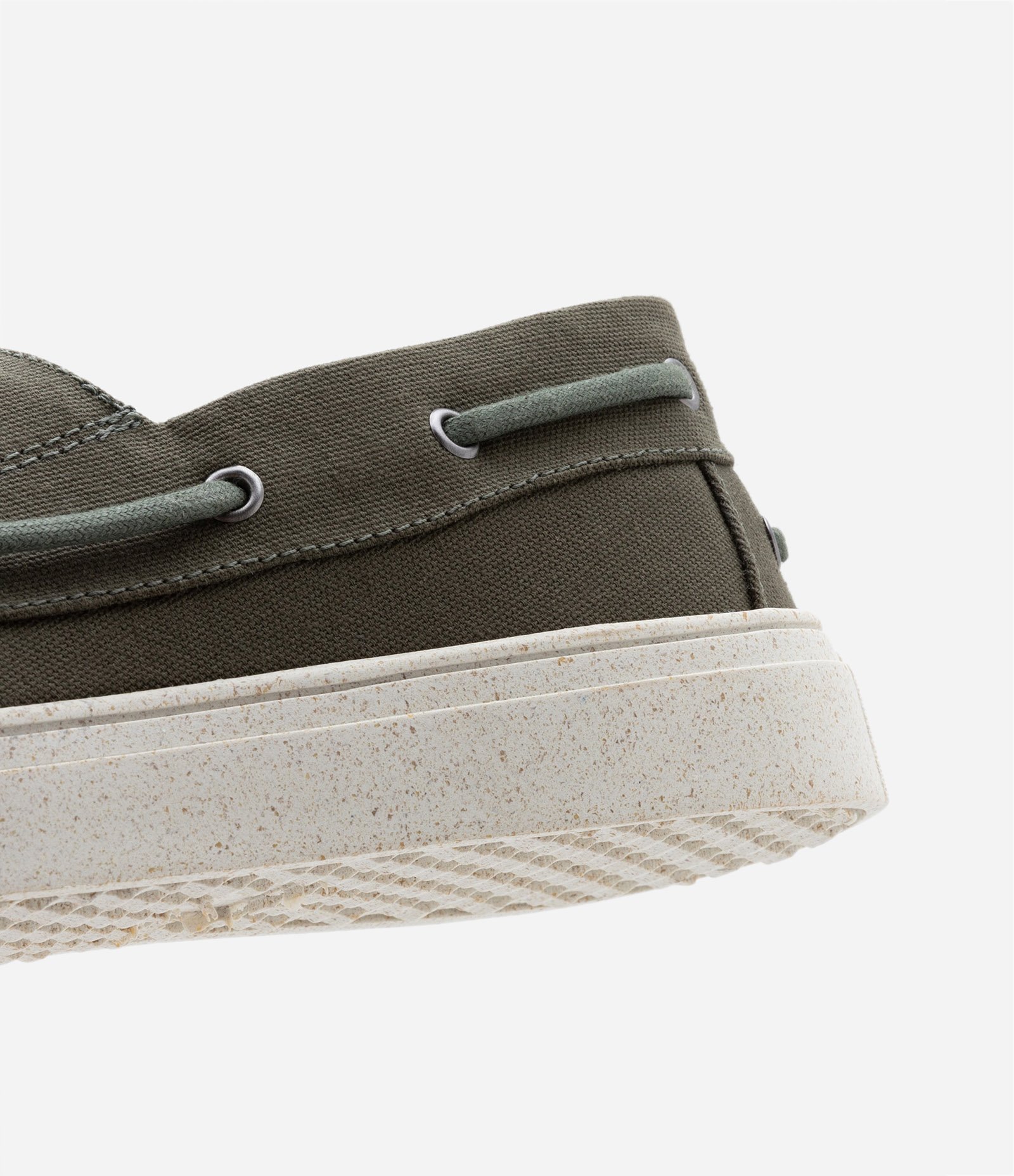 Mocassim Docksider em Lona com Amarração Verde Oliva 3