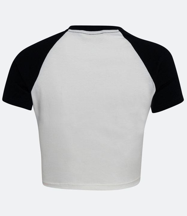 Blusa Cropped em Algodão com Manga Curta e Estampa Cobra Mística Branco Neve 2