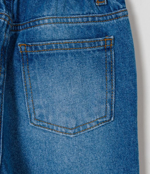 Calça Flare Infantil Jeans com Brilhos na Barra - Tam 5 a 14 Anos Azul 4