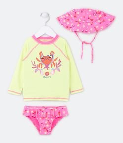 Conjunto de Praia Infantil Estampa Bichinhos do Mar - Tam 1 a 4 Anos