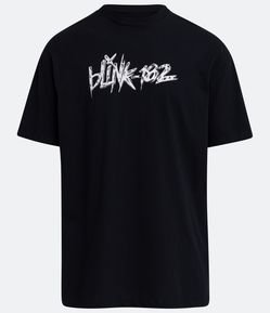 Camiseta Relaxed em Meia Malha com Estampa Blink 182