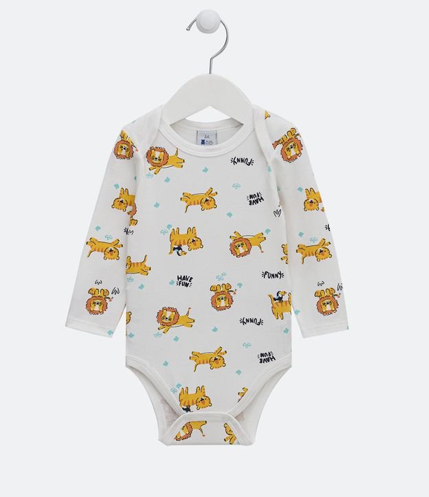 Body Infantil Estampa Bichinhos - Tam RN a 12 meses