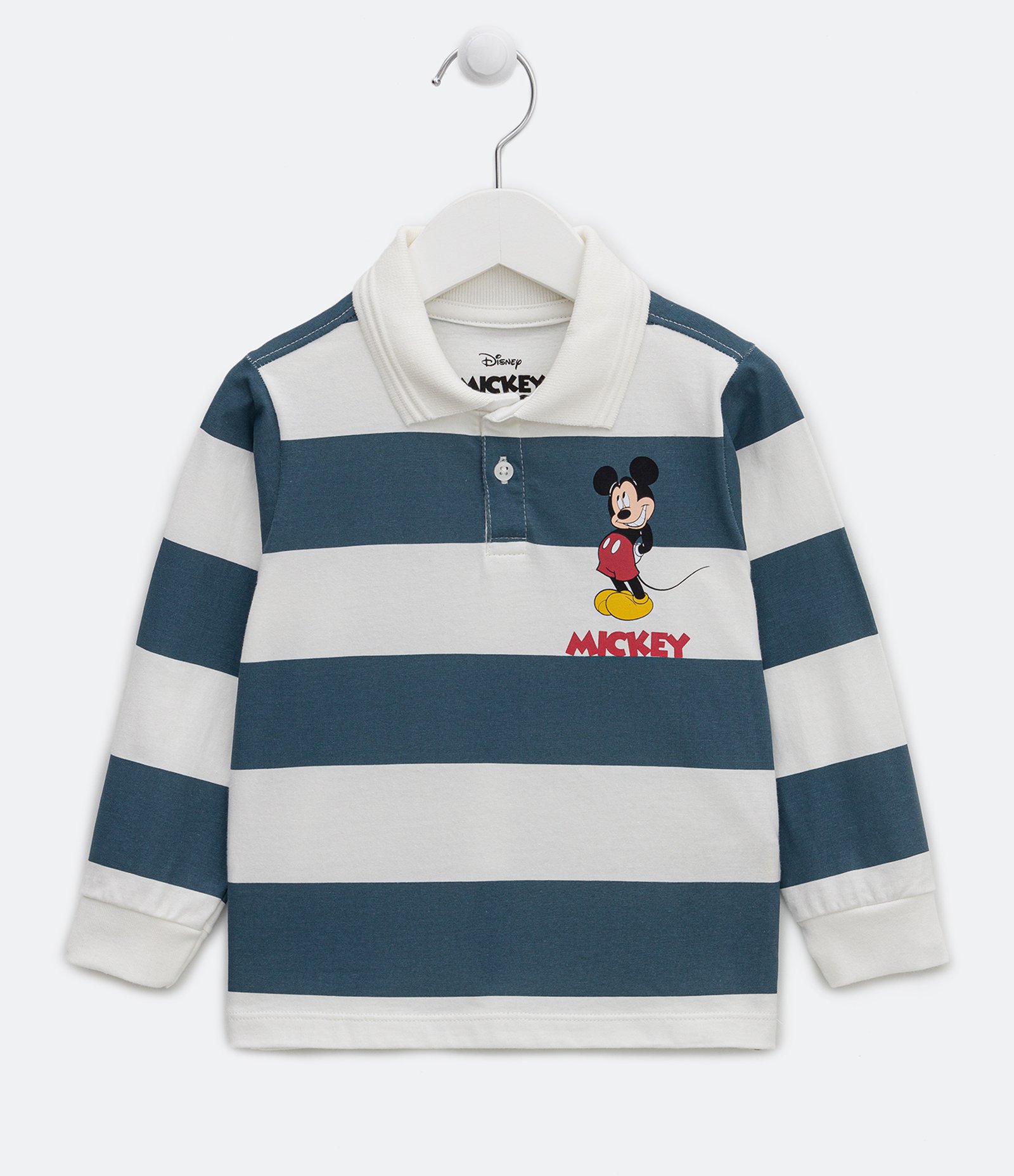 Polo Infantil Listrada com Estampa Mickey - Tam 1 a 5 Anos Azul 1