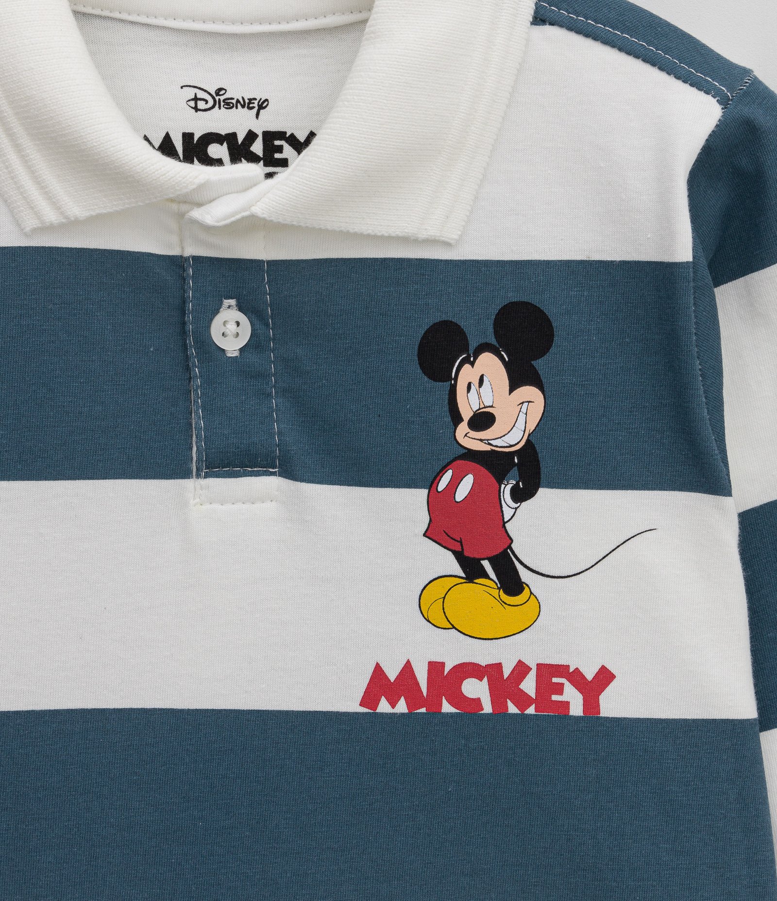 Polo Infantil Listrada com Estampa Mickey - Tam 1 a 5 Anos Azul 3