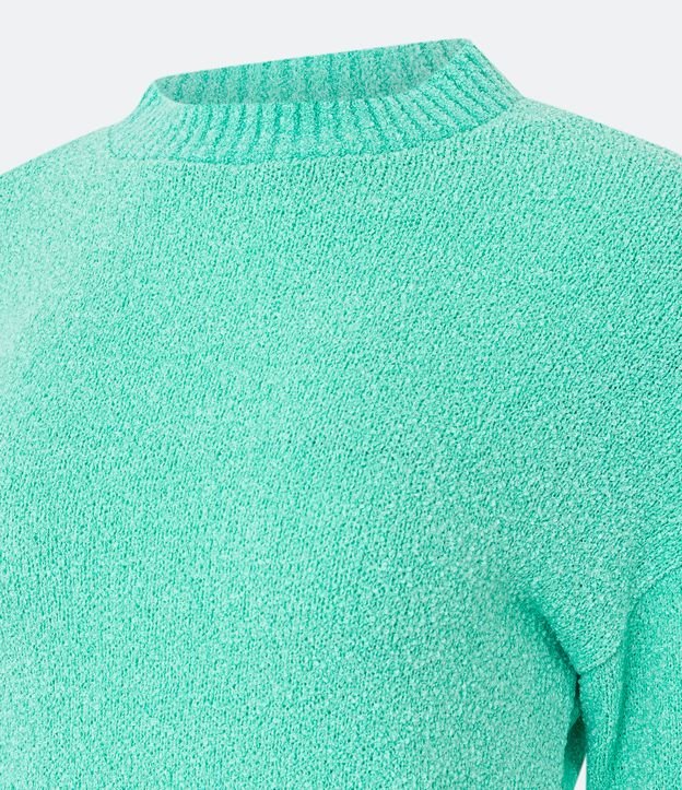 Blusão Suéter em Tricô com Gola Redonda e Manga Longa Verde 7