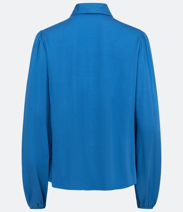Camisa en Viscosa con Cuello Lazo Azul 6