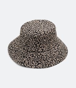 Chapéu Bucket em Jaquard com Estampa Animal Print Onça