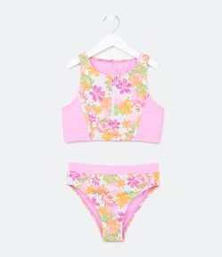 Biquíni Infantil com Estampa Floral - Tam 5 ao 14 anos
