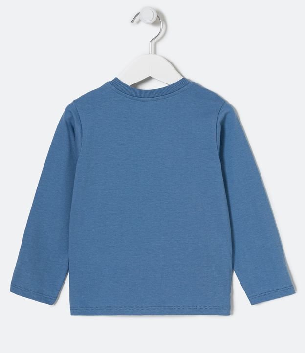 Remera Infantil Estampado Dino Esqueleto - Talle 1 a 5 años Azul 2