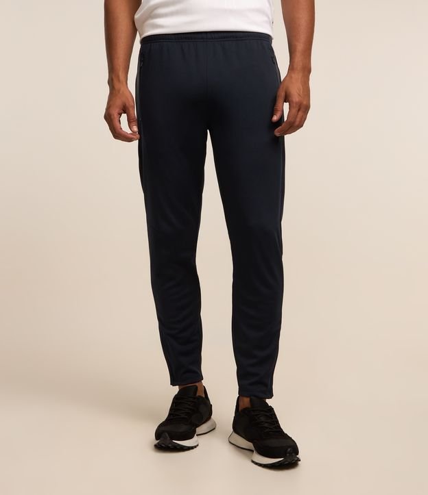 Calça Esportiva com Faixa Laterais e Zíper na Barra