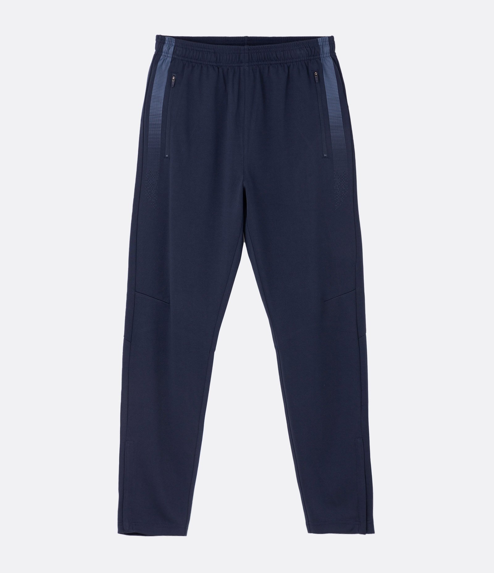 Calça Esportiva com Faixa Laterais e Zíper na Barra Azul Escuro 5