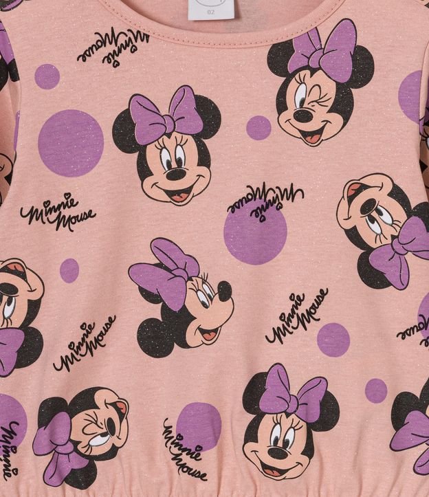 Blusa Infantil Manga Larga en Cotton con Estampado de la Minnie - Talle 2 a 6 años Rosado 3