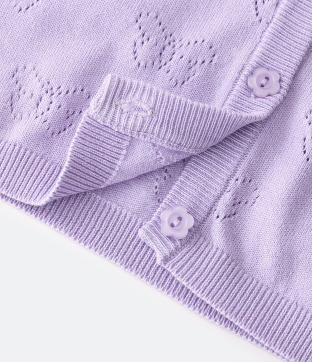 Cardigan Infantil de Punto con Mariposas - Talle 1 a 5 años Violeta 4