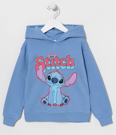 Pijama Longo Infantil com Estampa Stitch e Mangas Coloridas - Tam 4 a 14  Anos Branco Neve