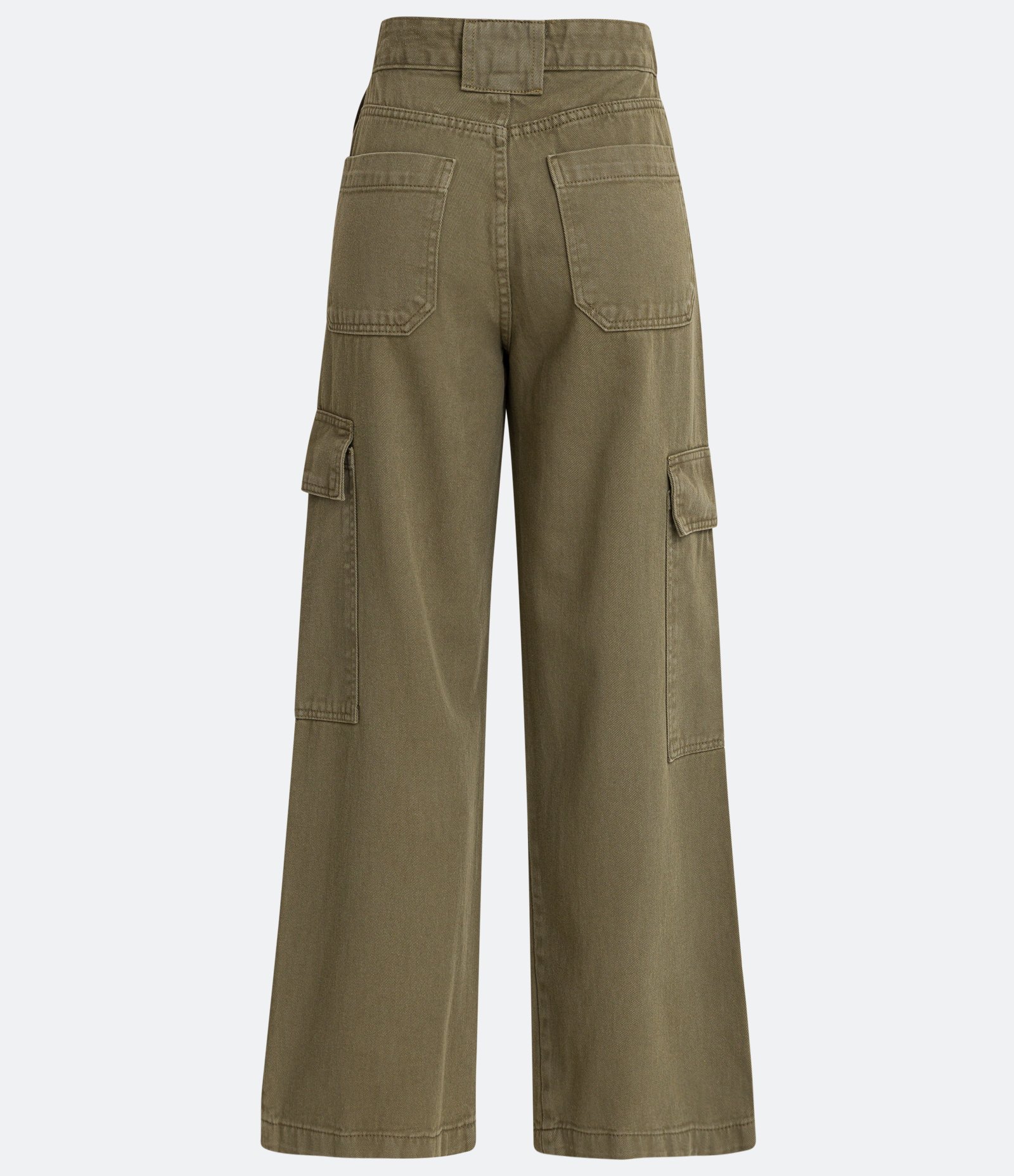 Calça Wide Leg em Sarja com Passantes Diferenciados e Bolsos Cargo 6