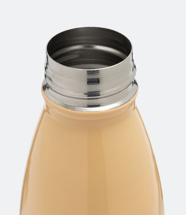 Botella en Metal Mate con Estampado de Flor y Good Vibes 750ml Naranja 2