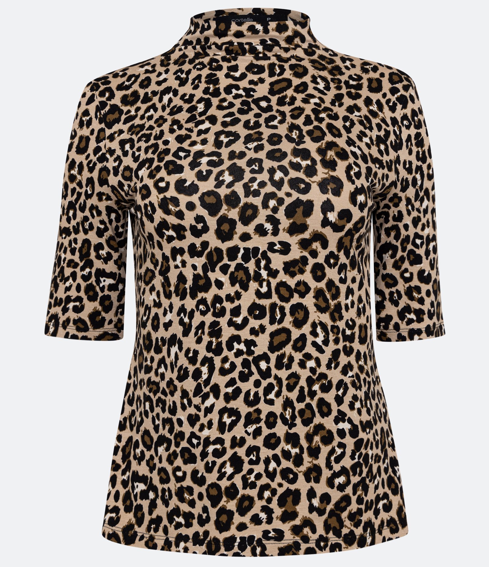 Blusa em Viscolycra com Estampa Animal Print Onça Preto/Bege 5