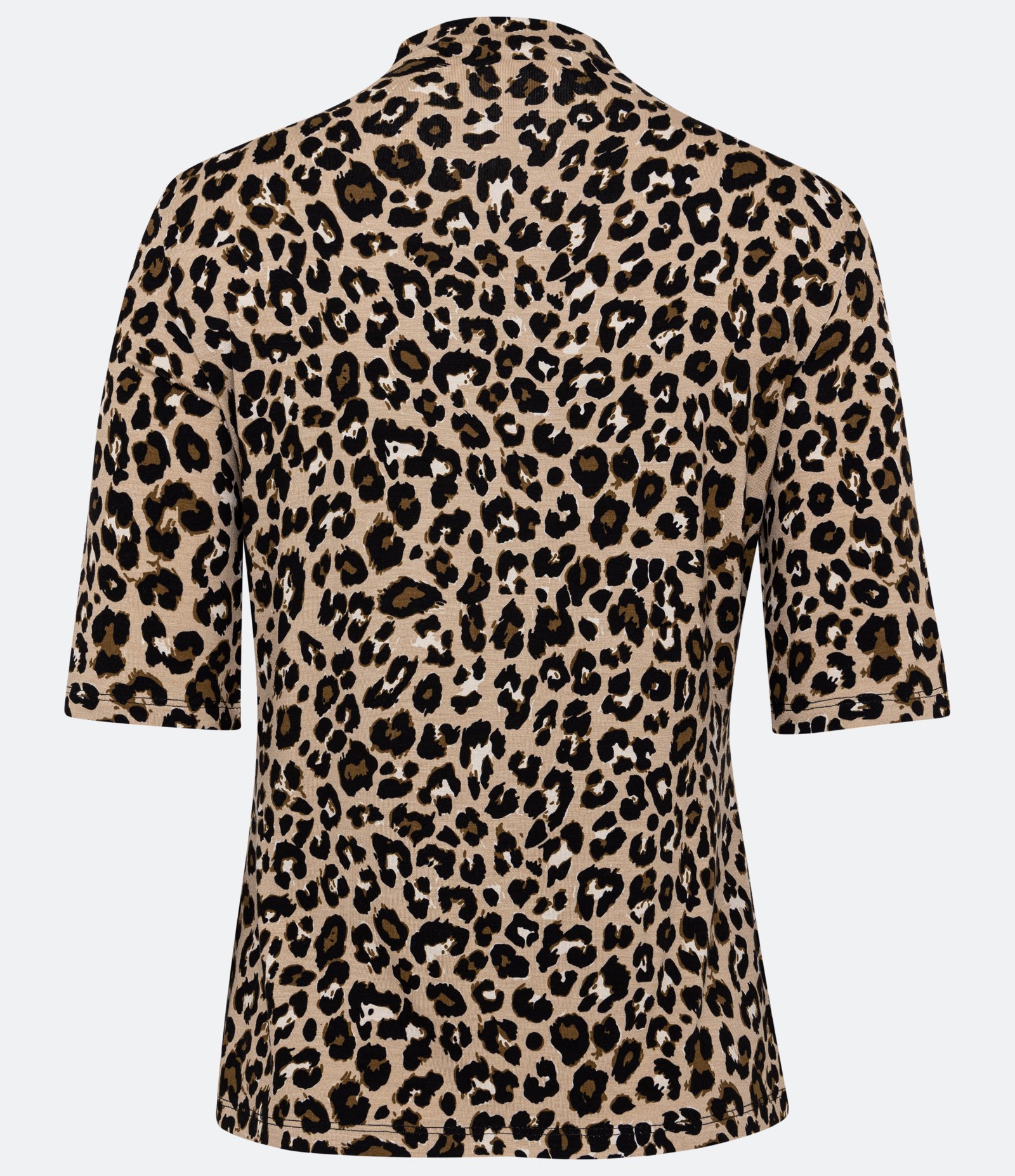 Blusa em Viscolycra com Estampa Animal Print Onça Preto/Bege 6