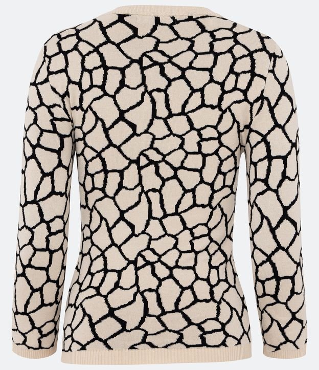 Blusa de Punto con Manga 3/4 y Estampa Animal Print Jirafa Negro 6