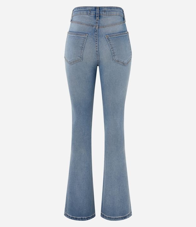 Calça Flare Jeans com Cintura Alta Azul 2