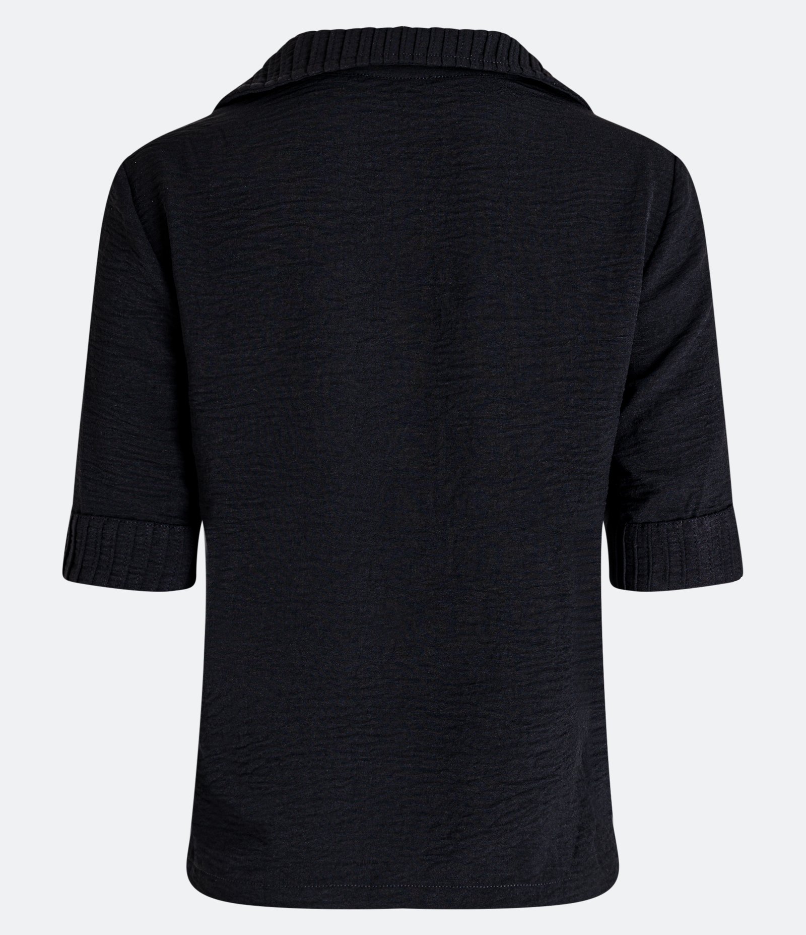 Blusa Manga Curta Airflow com Colarinho Texturizado Preto 3