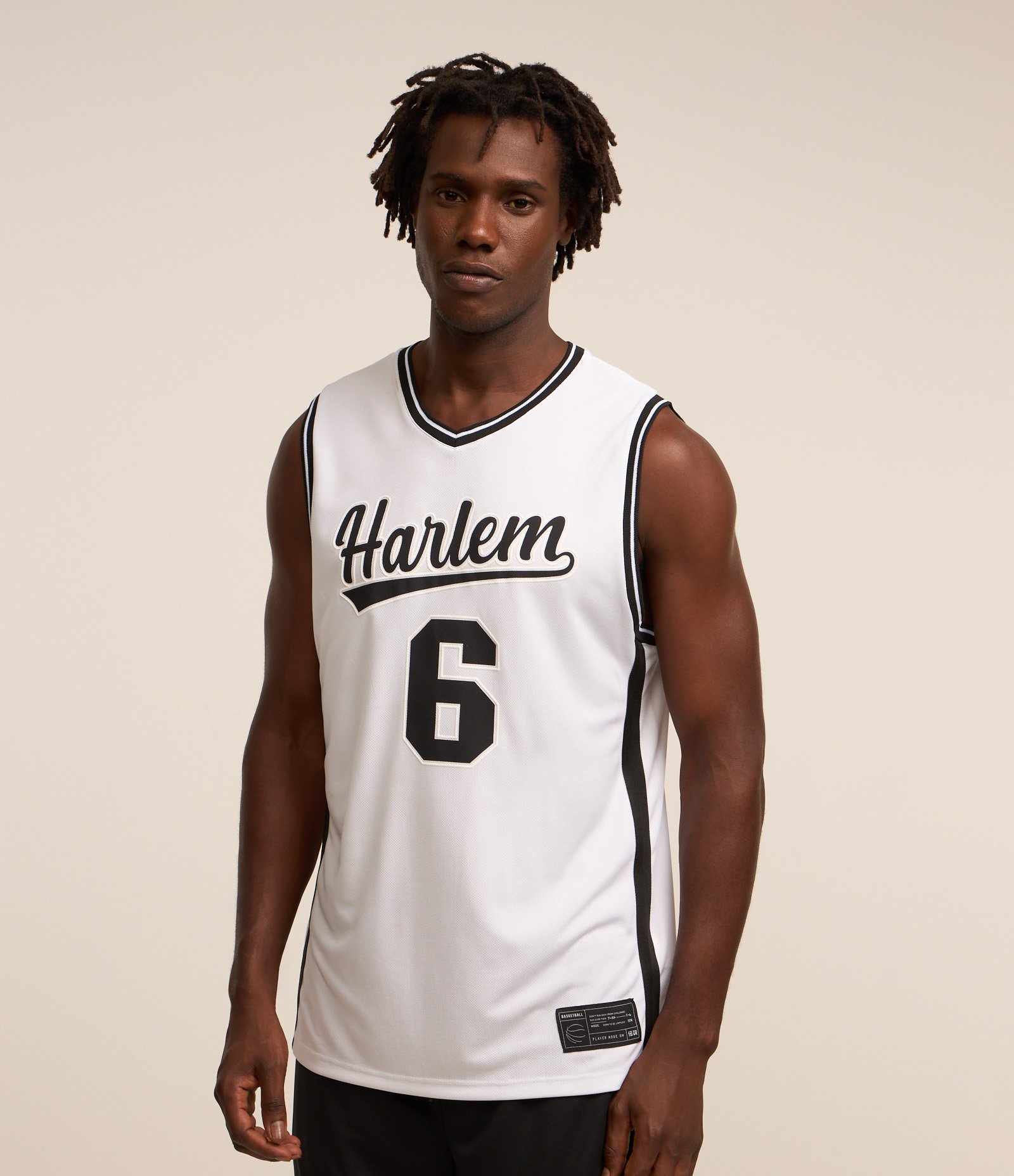 Regata Esportiva de Basquete com Textura e Estampa Harlem 6 Branco 5