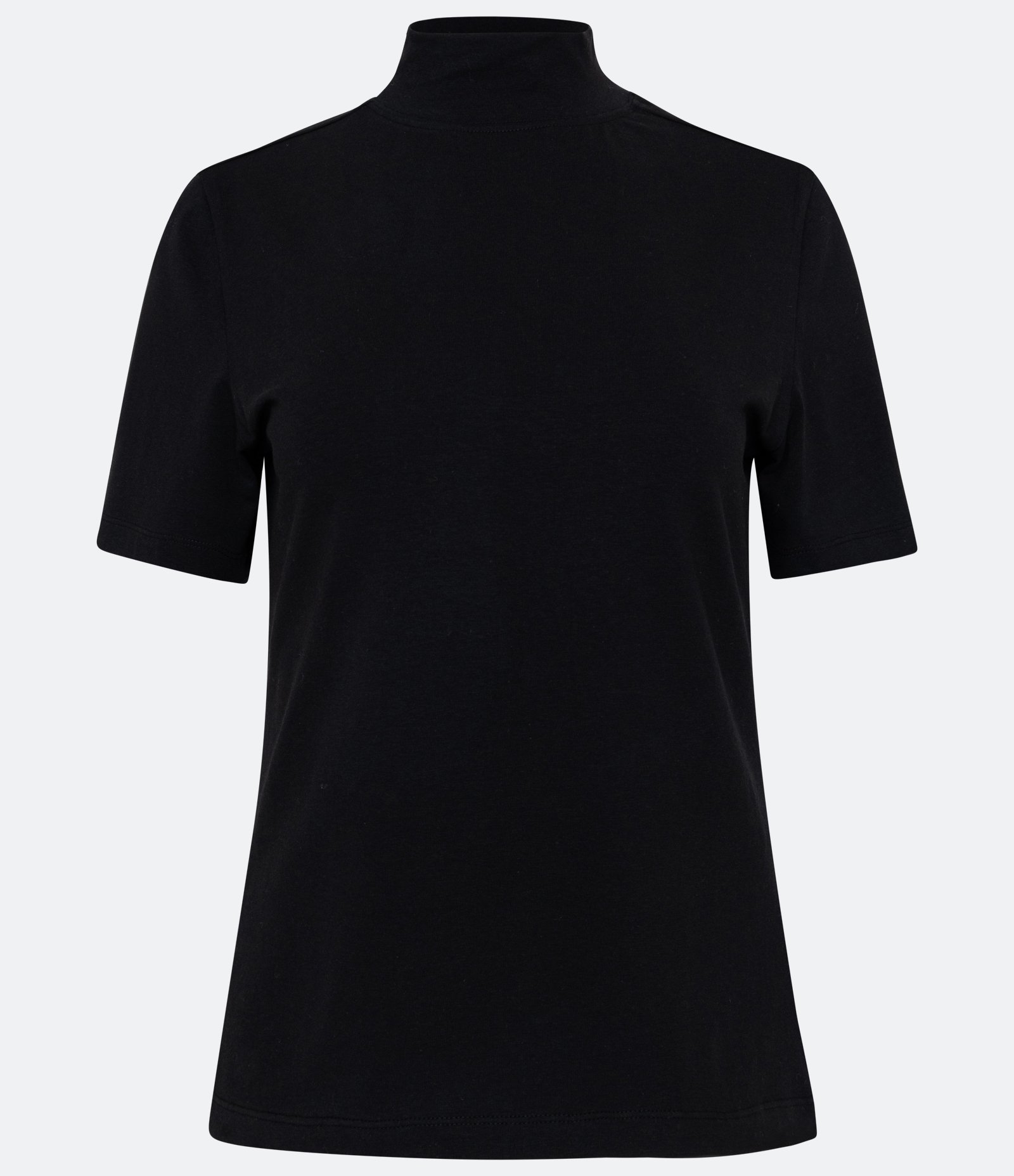 Blusa Básica em Algodão com Gola Alta Preto 1
