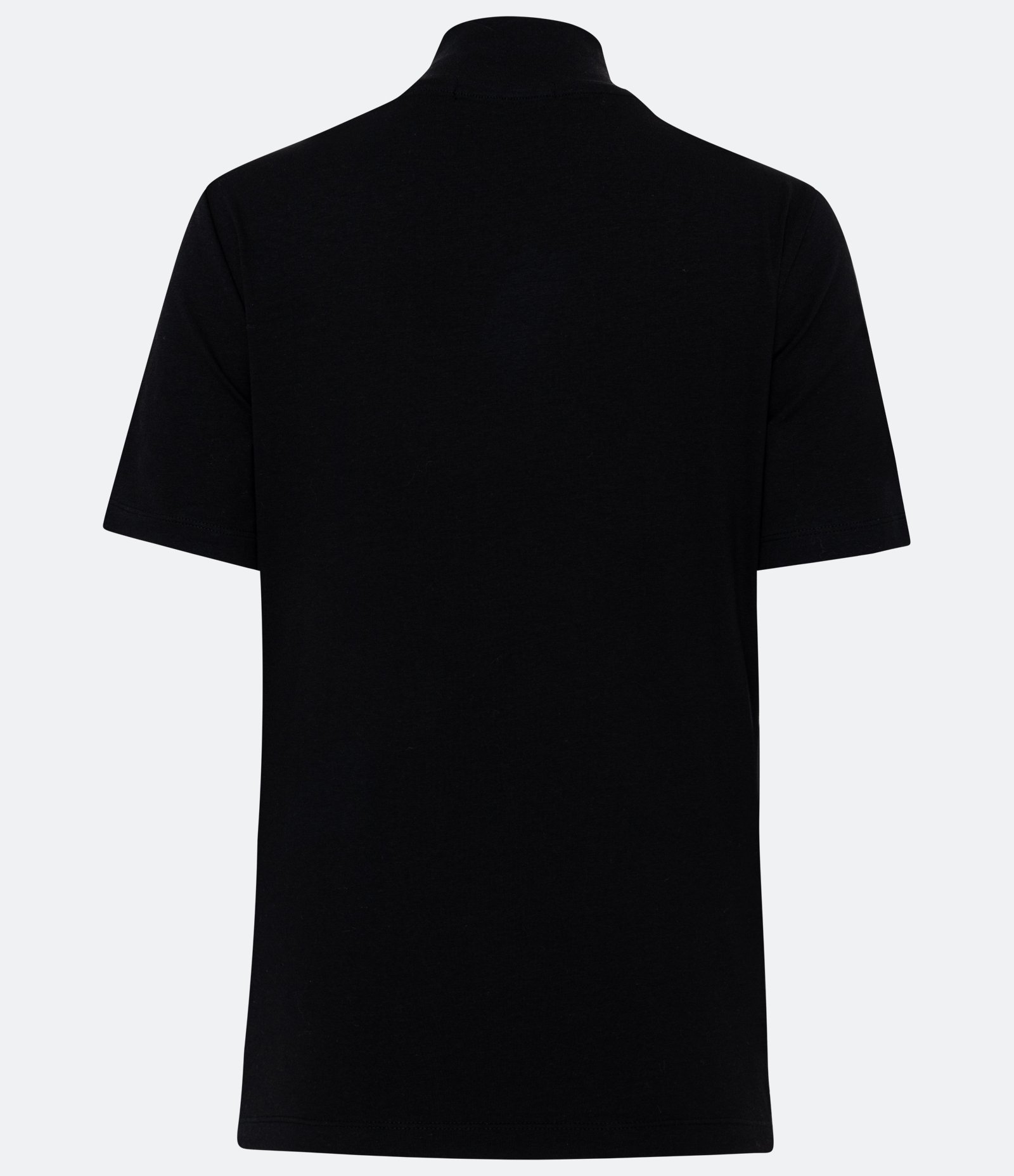 Blusa Básica em Algodão com Gola Alta Preto 2