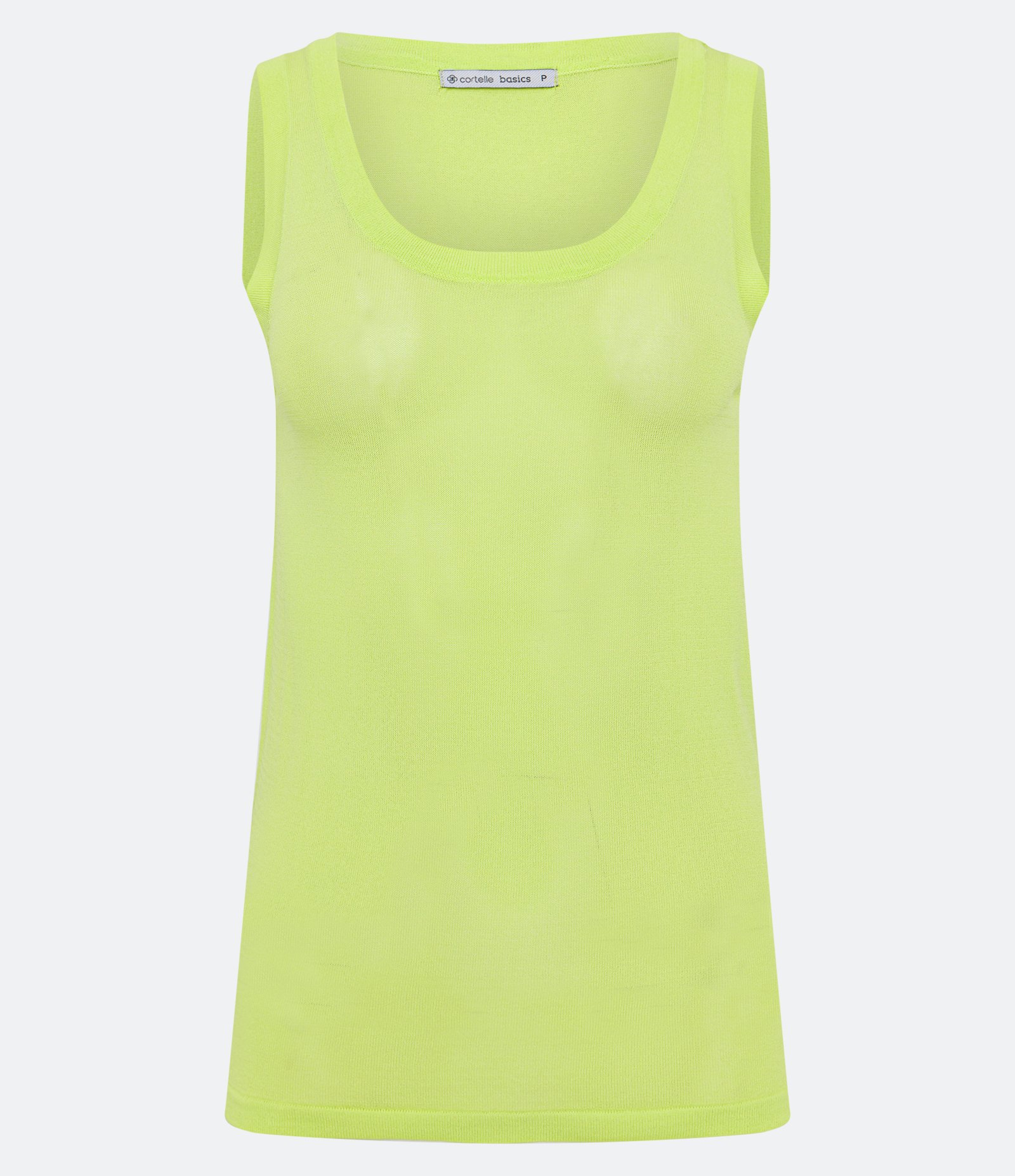 Blusa Sem Manga em Tricô Leve com Gola U 5