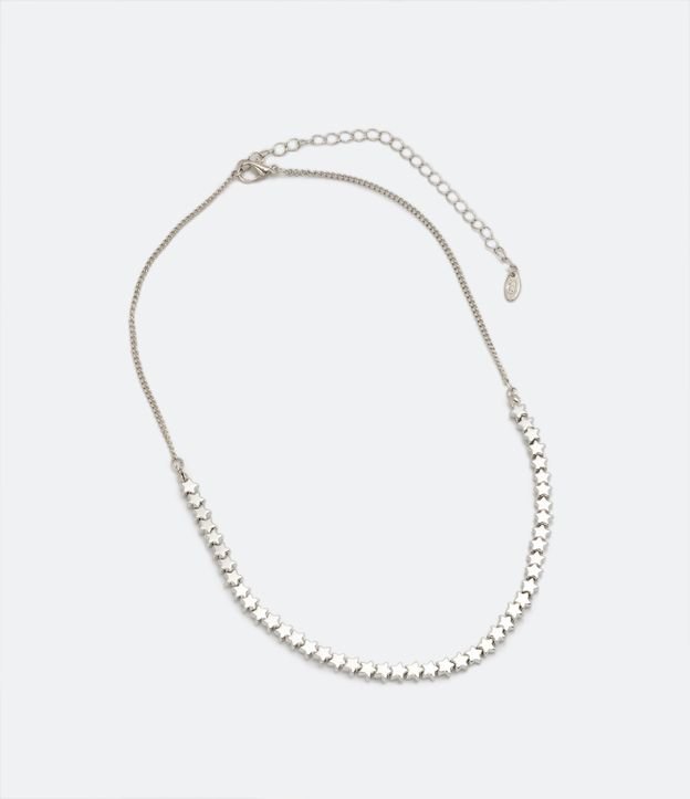 Collar Corto en Metal con Mini Estrellas Plata 2