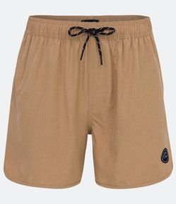 Bermuda de Banho com Cós Elástico e Barra Arredondada