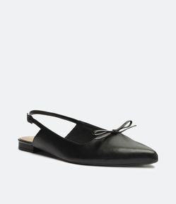 Sapatilha Slingback em Material Sintético com Fechamento em Fivela Lateral