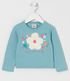 Imagem miniatura do produto Blusa Infantil en Cotton con Bordado de Flor en Organza - Talle 1 a 5 años Azul 1
