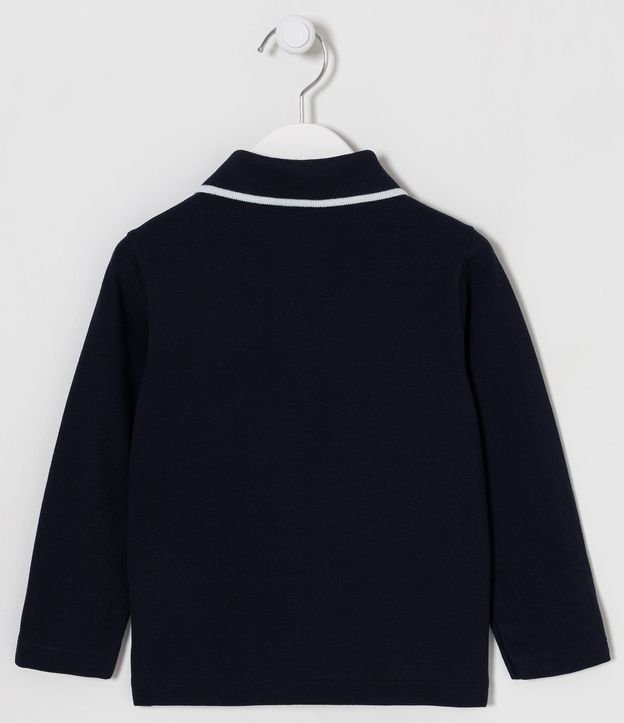 Polo Infantil con Rayas y Mangas Contrastantes - Talle 1 a 5 años Azul 2