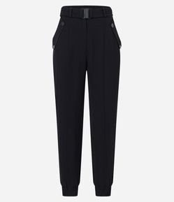 Calça Jogger Cintura Alta com Cinto Afivelado e Textura Airflow