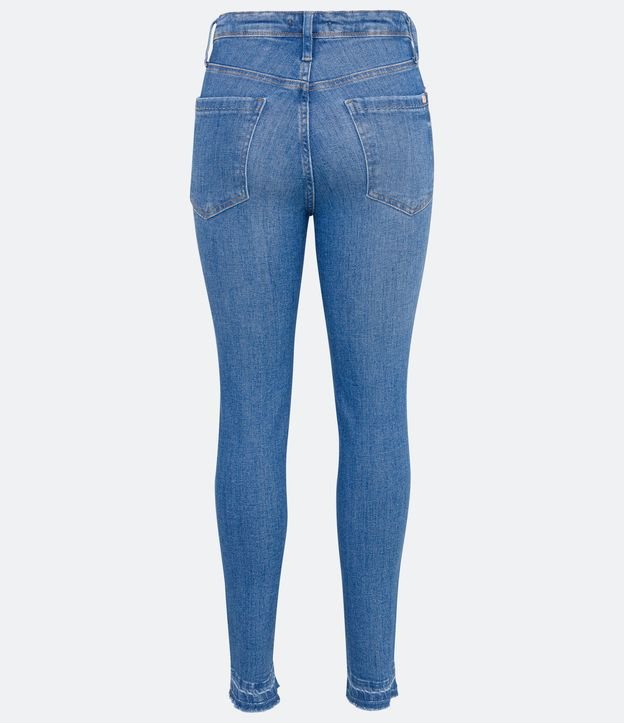Pantalón Skinny Jeans con Elastano y Barra Deshilachada Azul 6