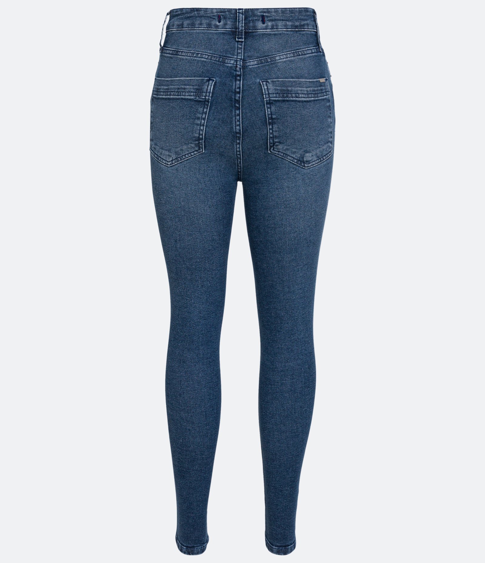 Calça Skinny em Jeans com Rasgos nos Joelhos Azul 7